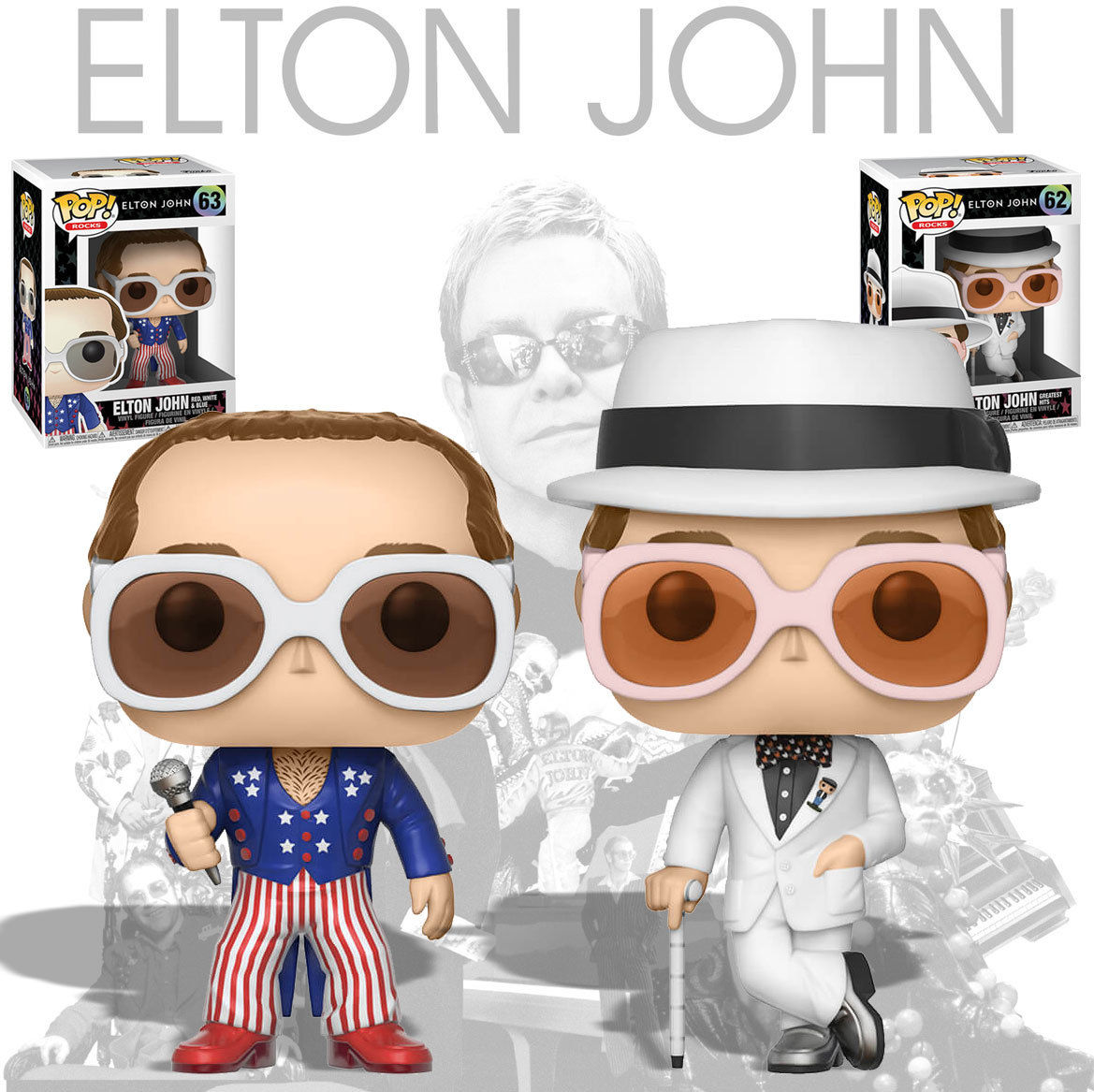 Funko POP! Rocks Elton John Bundle (2 POPs) New, Mint Condition
