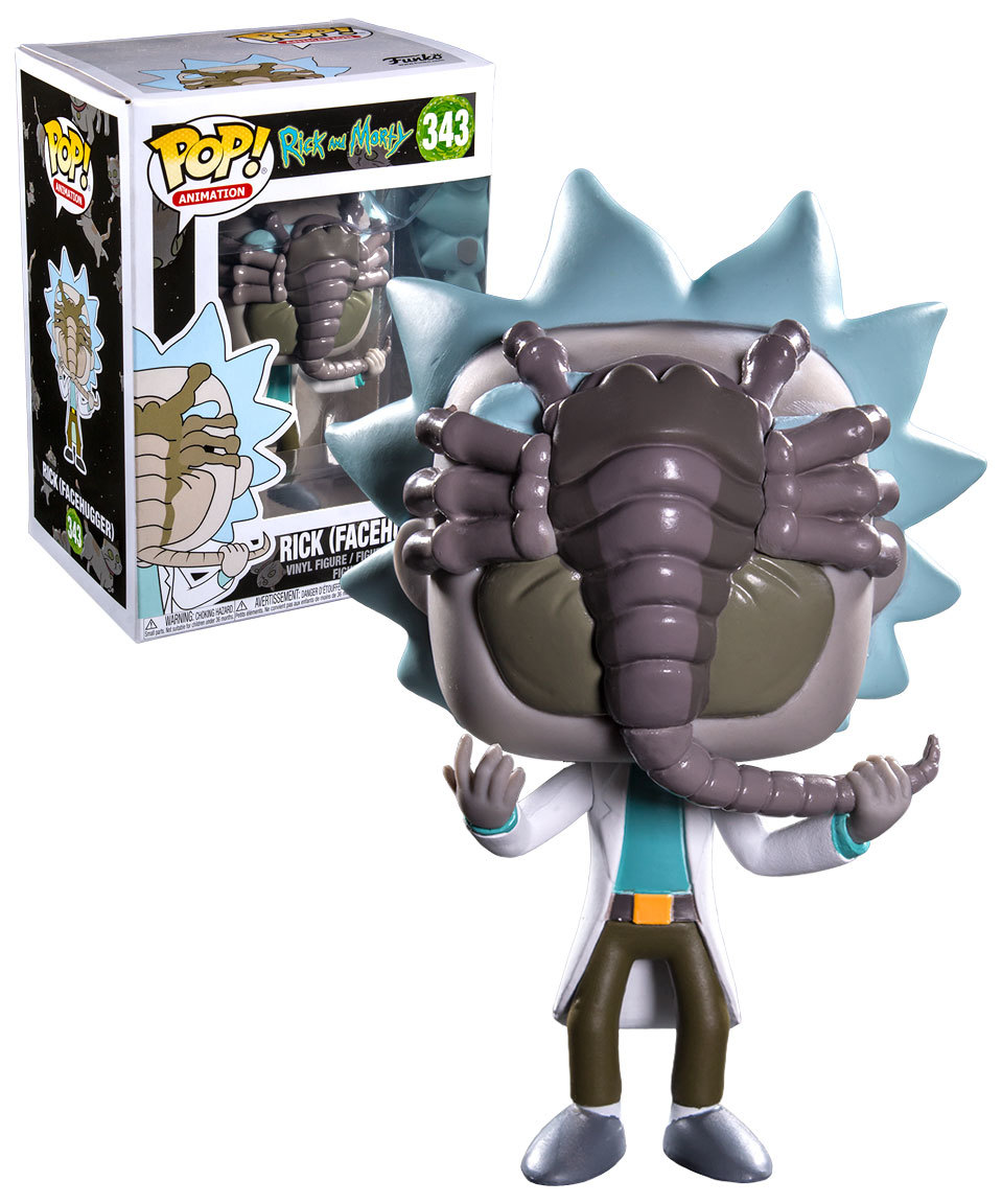Funko POP! Animation Rick And Morty 343 Rick (Facehugger) New, Mint