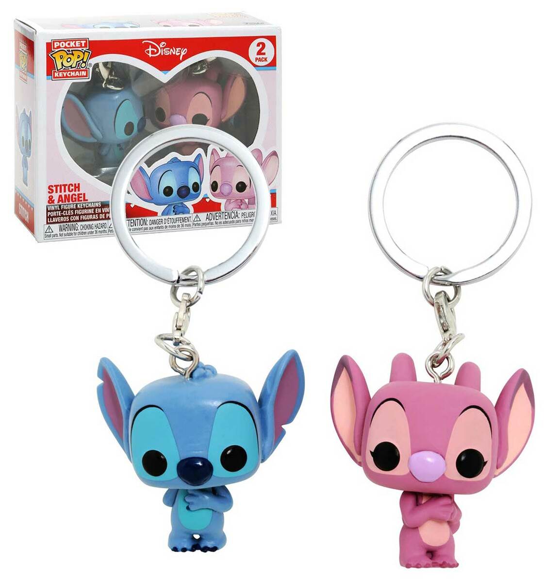Funko POCKET POP! Keychain 2 Pack Disney Stitch And Angel New, Mint