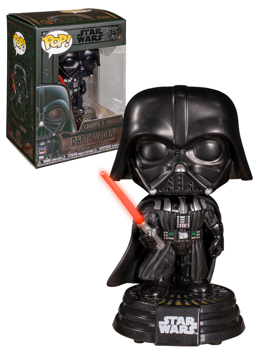 Funko POP! Star Wars 343 Darth Vader (Light Up And Sound) New, Mint