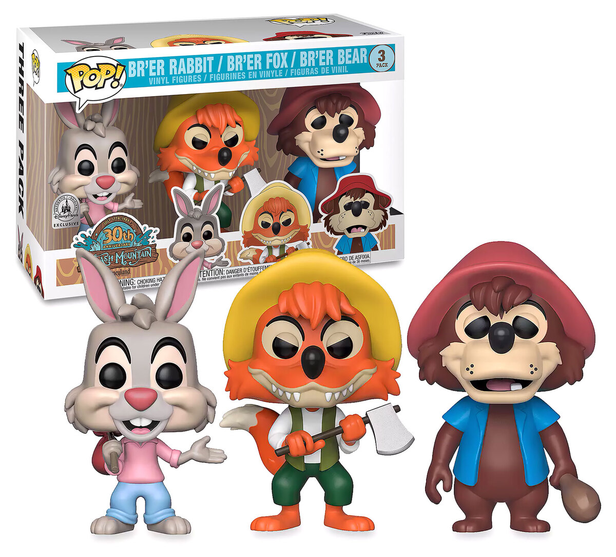 Funko POP! 3 Pack Splash Mountain Br'er Rabbit/Br'er Fox/Br'er Bear