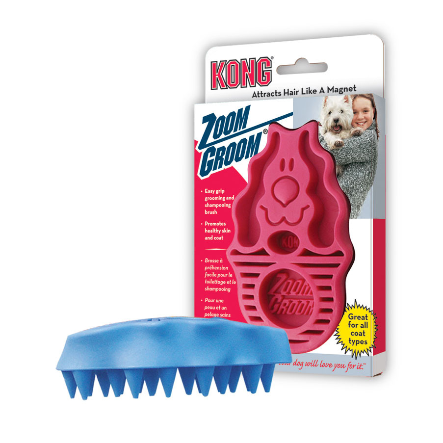 Kong Zoom Groom Rubber Brush Best Grooming Tool Soft and Strong eBay