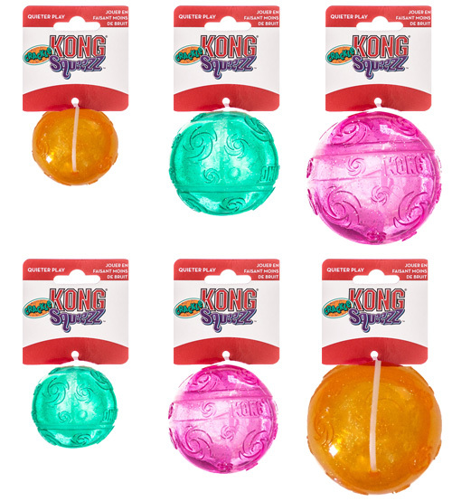 Kong Squeezz Crackle Ball No Squeak Toy for Dogs Three Sizes