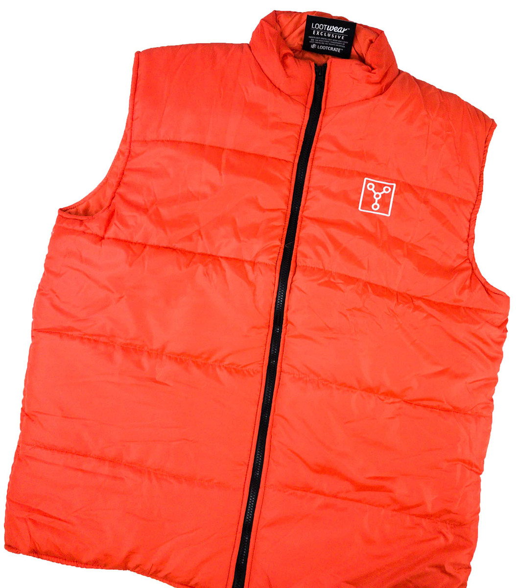 Back To The Future Cosplay Marty's Orange Puffer Vest Exclusive Mens