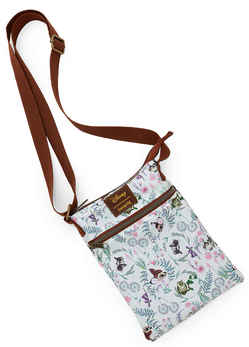 Disney Bambi Floral Print Passport Crossbody Bag by Loungefly New