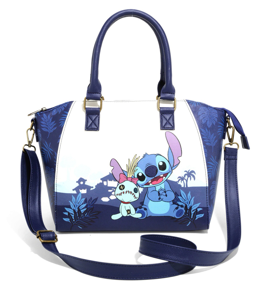 Disney Lilo & Stitch Dark Blue Satchel Bag by Loungefly New, Mint
