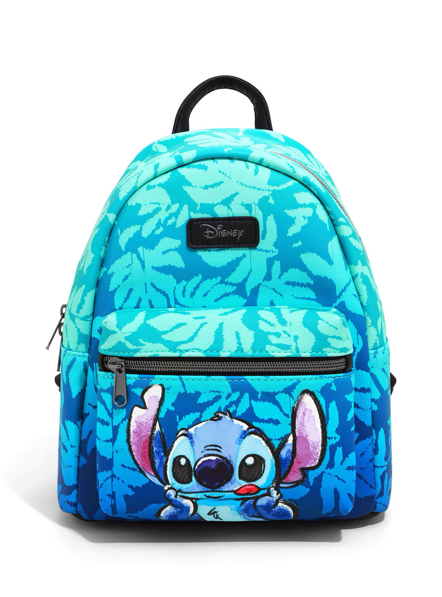 Disney Lilo & Stitch Blue Tropical Leaves Mini Backpack by Loungefly
