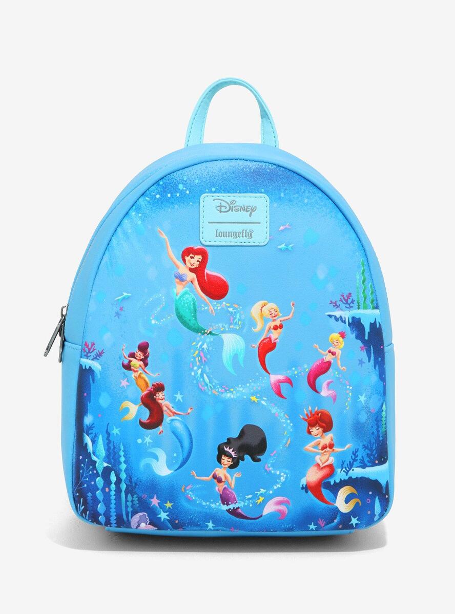 Loungefly Disney The Little Mermaid Ariel & Sisters Mini Backpack New