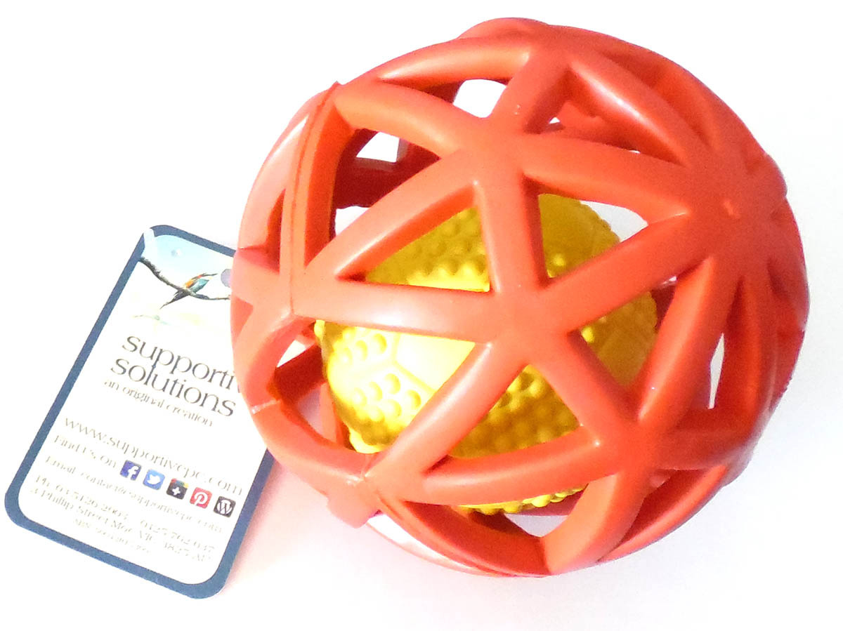 Supportive Solutions Squeaky Combo Puzzle Ball Two Sizes Rubber Squeaker