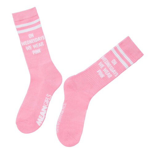 Mean Girls 'On Wednesdays We Wear Pink' Crew Socks One Size Fits Most