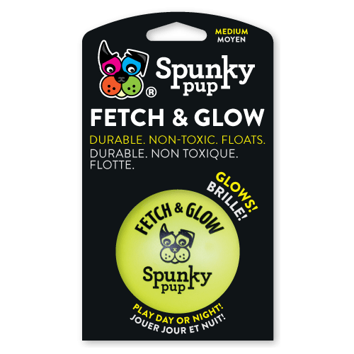 Fetch & Glow Ball Dog Toy By Spunky Pup Medium New, With Tags
