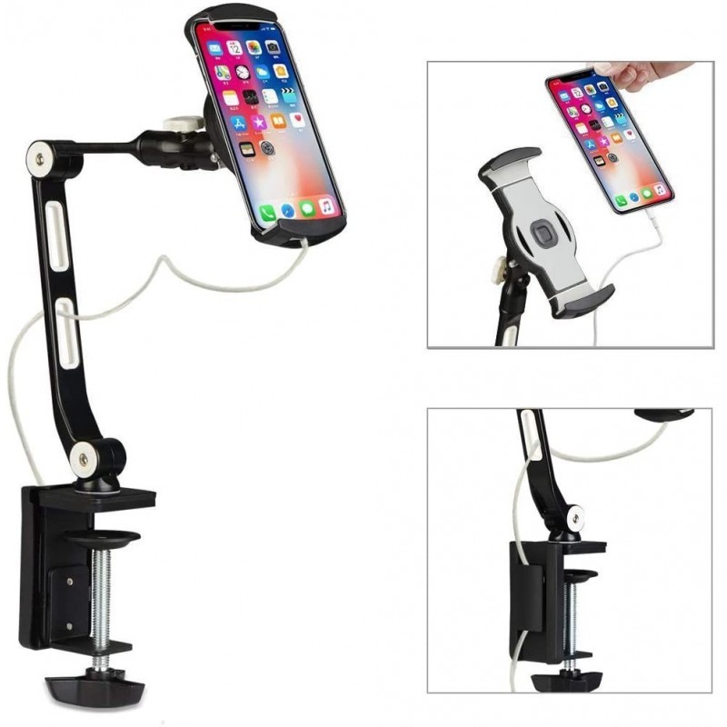 Suptek Aluminum Alloy Cell Phone Desk Mount Stand 360° Tablet Stand and