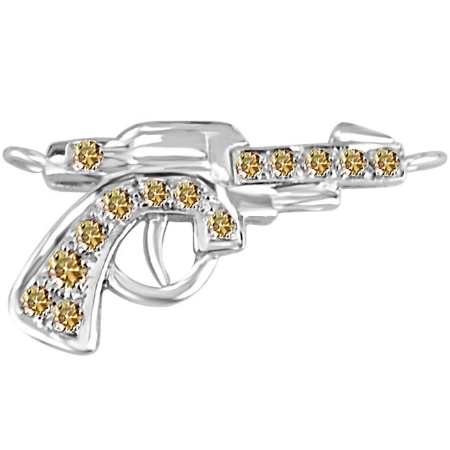 Bite The BulletDiamond Gun Pendants For HIM Surat Diamond Jewelry