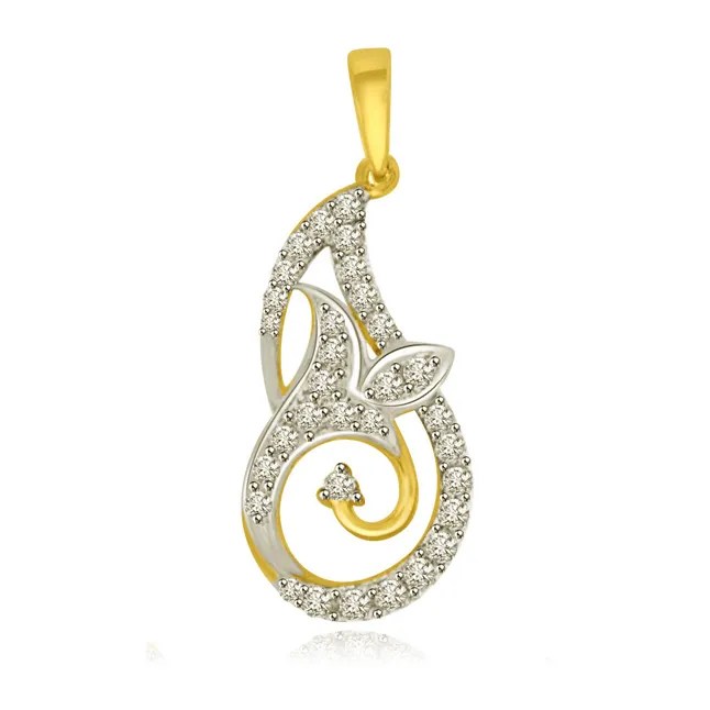Two Tone Diamond Pendants, Certified Diamond Jewelry Surat Diamond