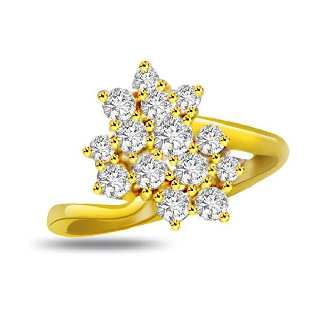 Flower Shape Diamond Rings SDR677 Best Prices N Designs Surat