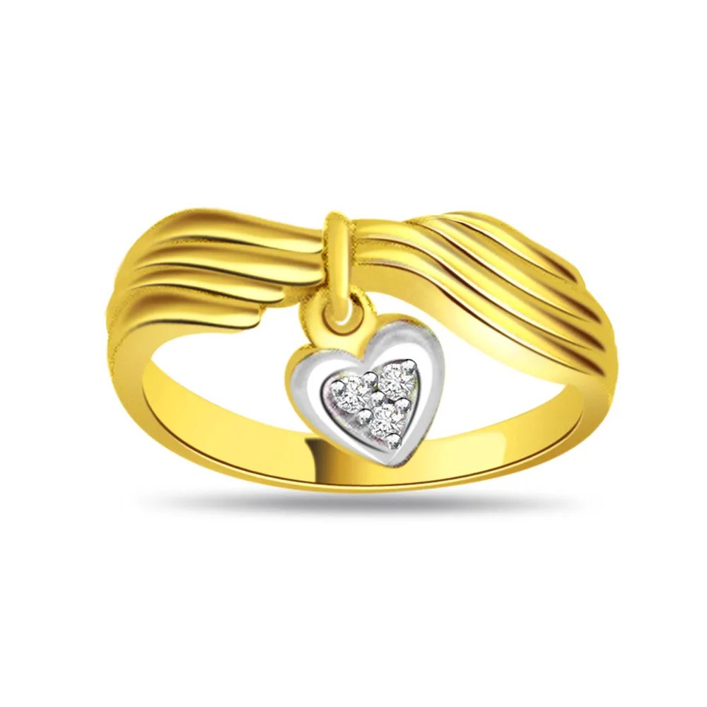 0.06ct Diamond Heart Shape 18kt Gold Rings Surat Diamond Jewelry