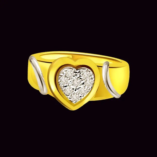 Diamond Heart Shape Gold Rings Set In 18kt SDR497 Best Prices N
