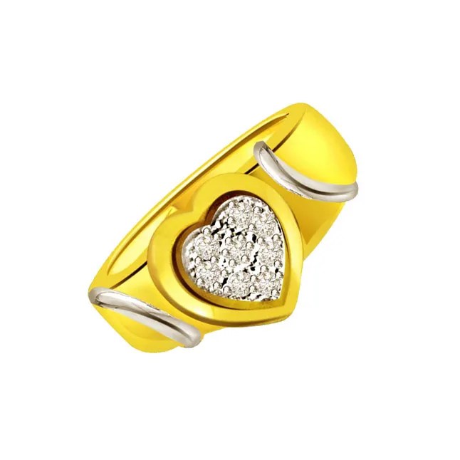 Diamond Heart Shape Gold Rings Set In 18kt SDR497 Best Prices N