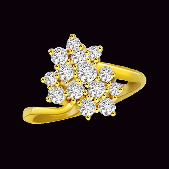 Flower Shape Diamond Rings SDR677 Best Prices N Designs Surat