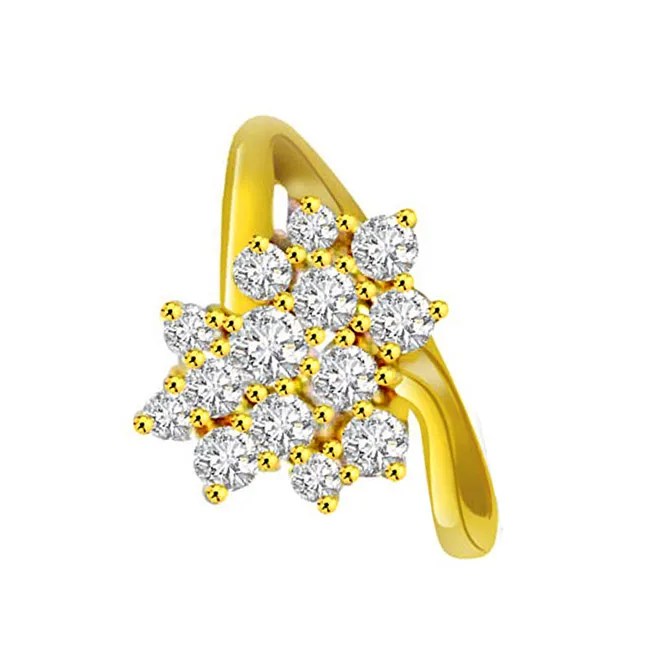 Flower Shape Diamond Rings SDR677 Best Prices N Designs Surat