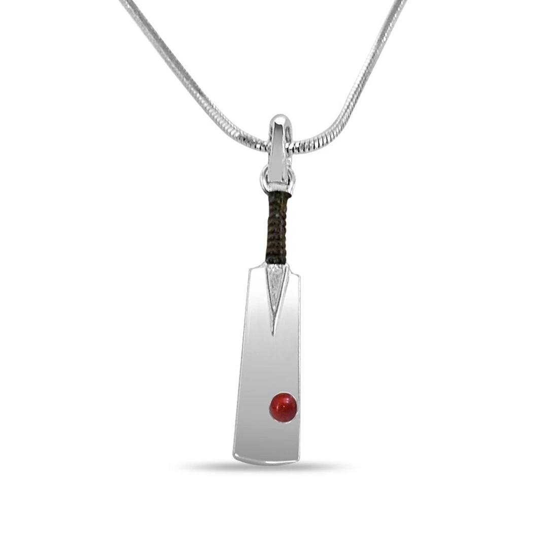 Buy Silver Cricket Ball & Bat Pendant with Silver Chain Surat Diamond