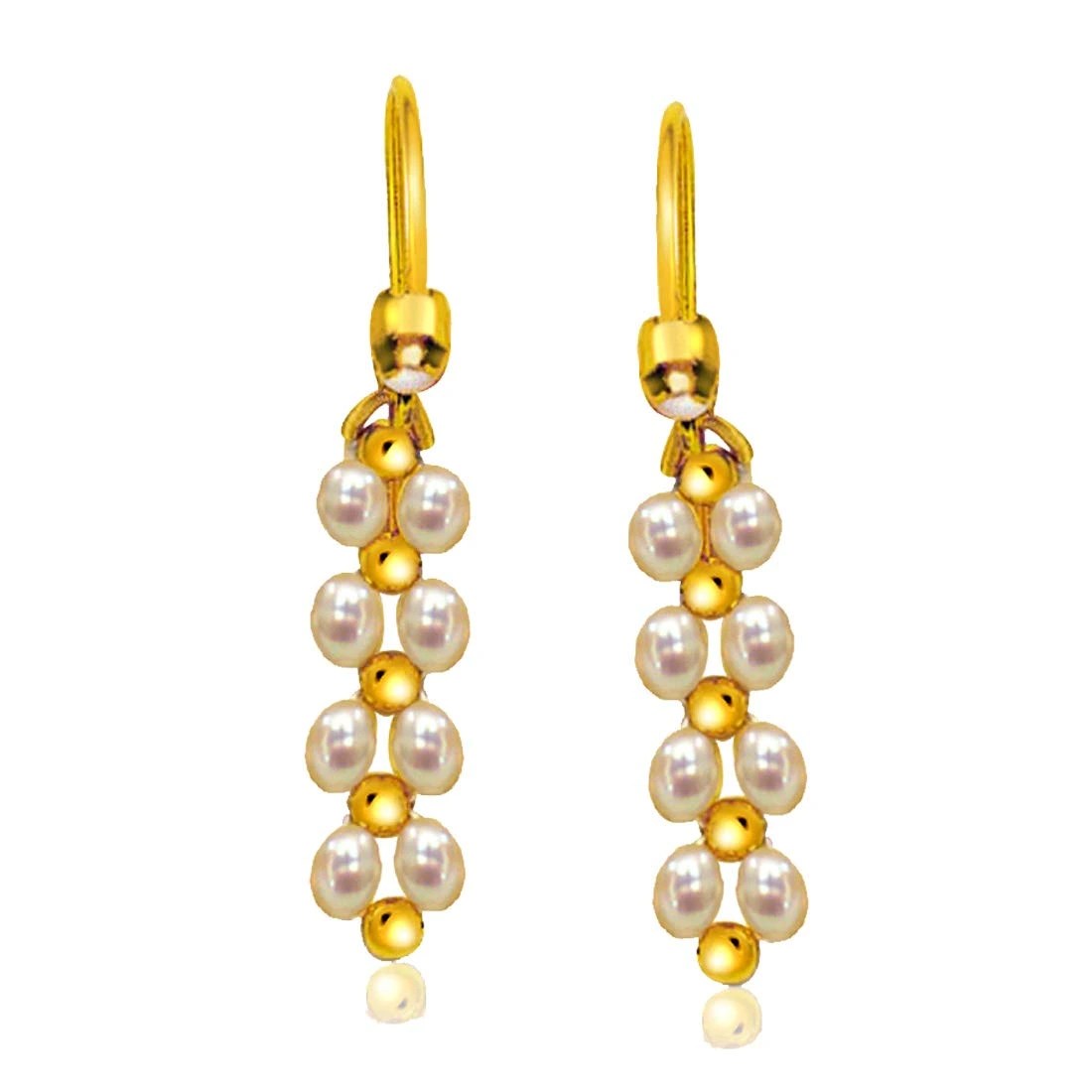 Glowing Danglers Gold Plated Earrings Surat Diamond Jewelry