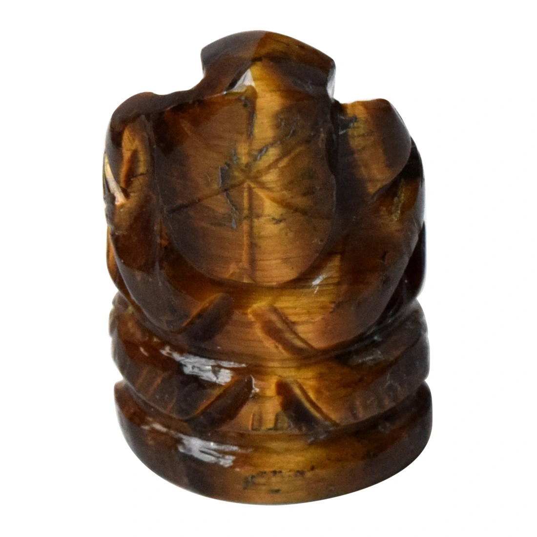 Elegant Hindu Lord Ganesh God Ganpati Ganesha Stone Tiger Eye Statue