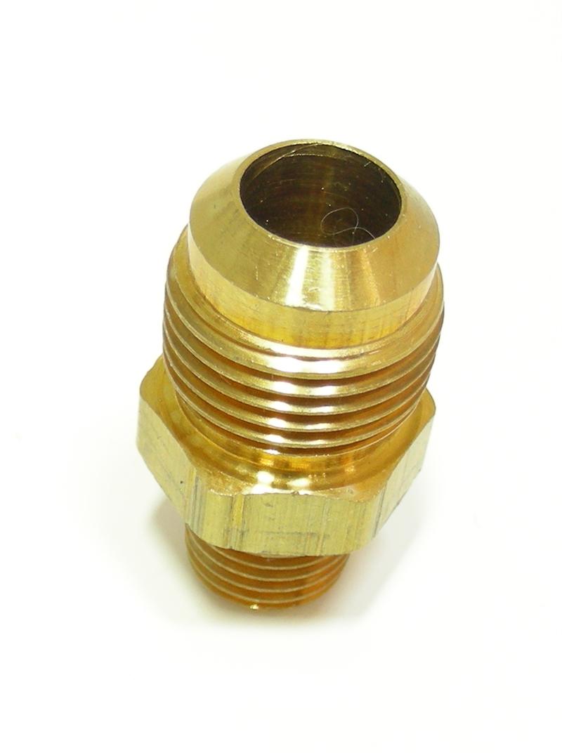 1/4" Male NPT x 1/2" Flare (SAE) Brass Adapter