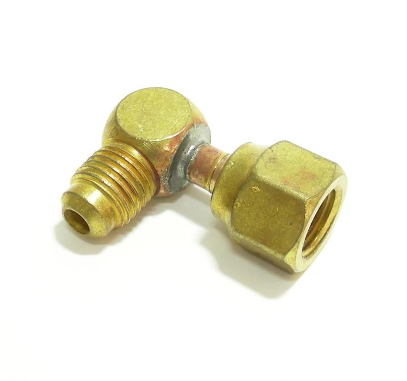 1/4" Female Swivel Flare (SAE) x 1/4" Male Flare (SAE) Brass Elbow