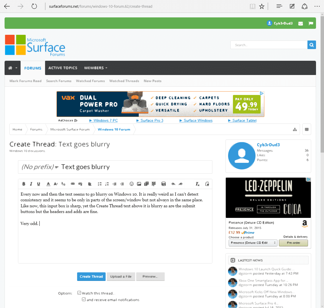Text goes blurry Microsoft Surface Forums