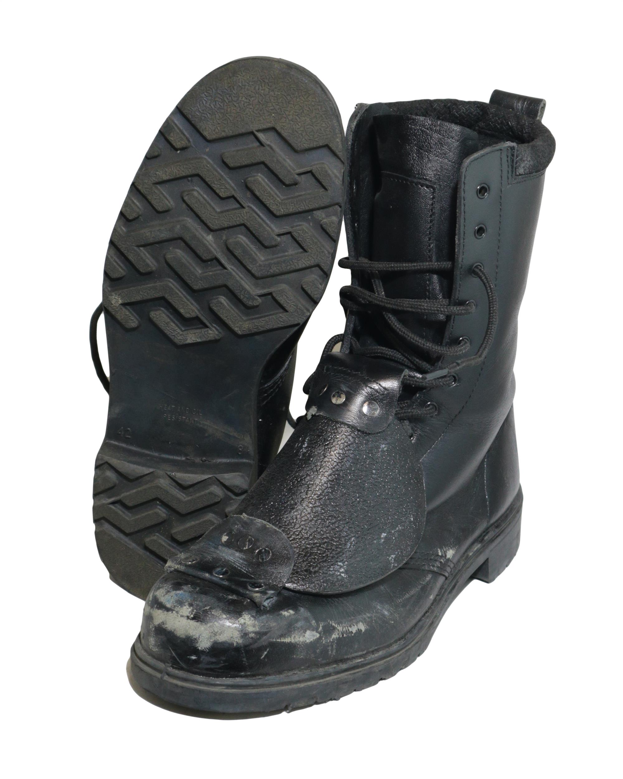 British Army Surplus Leather Combat Boots with Protective Shell
