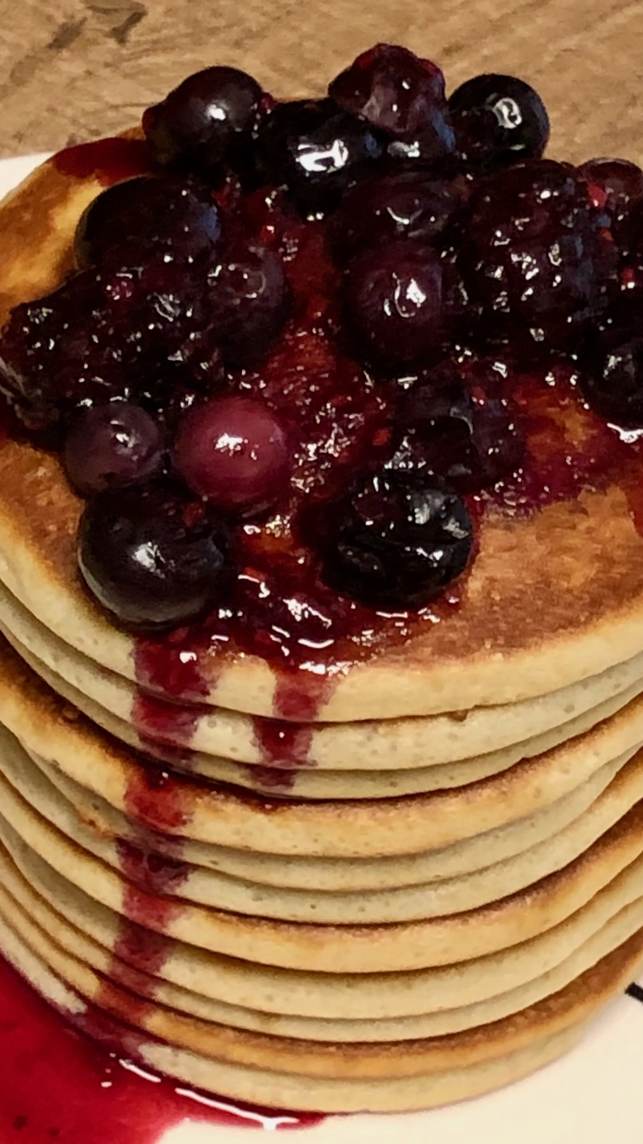 Mascarpone pancakes with red fruit compote surprising.recipes