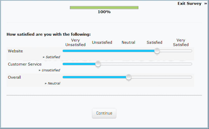 Interactive Slider Rating Scale