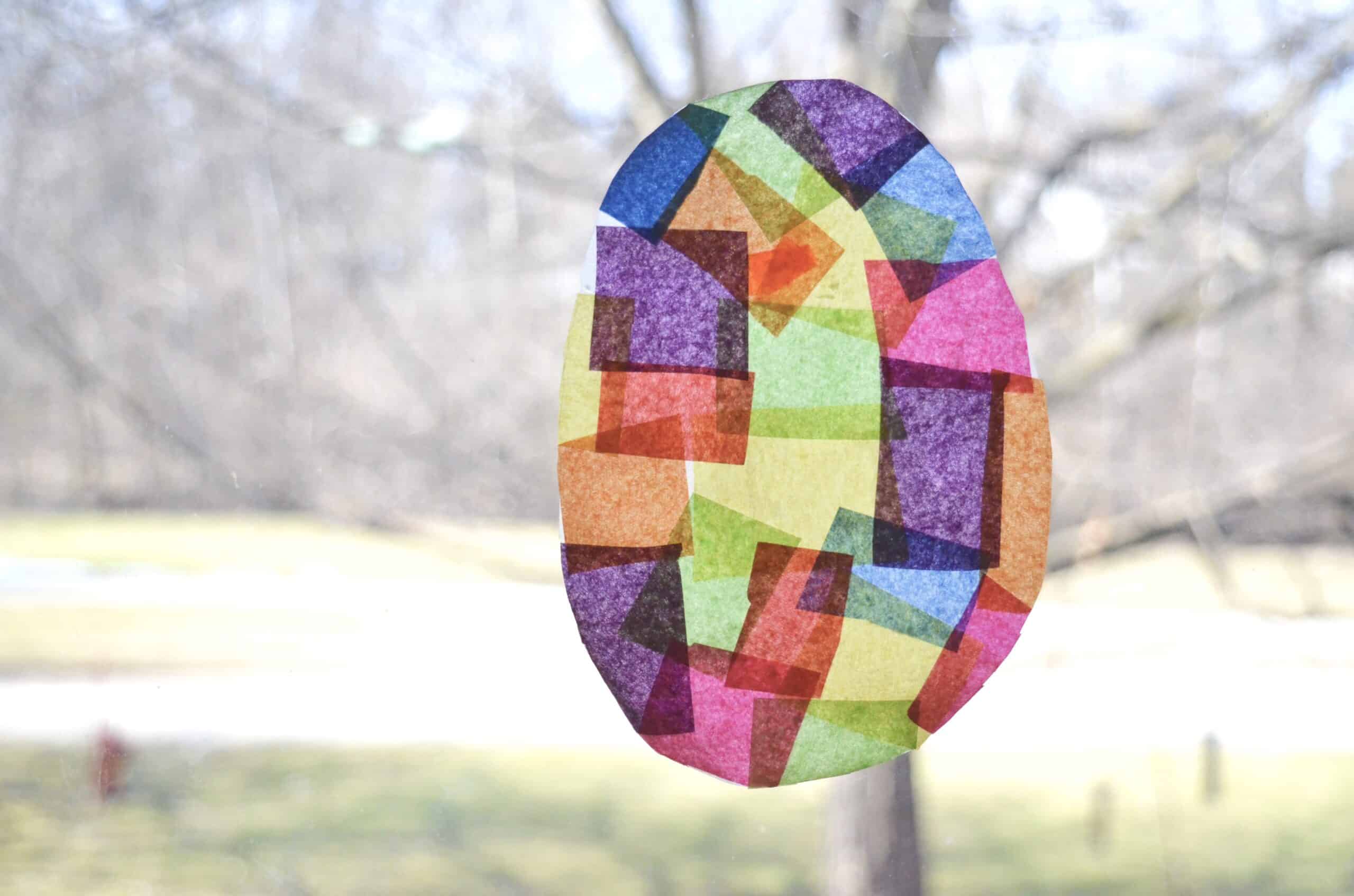 Make Suncatchers with Tissue Paper Fine Motor Skills Sensory Activity