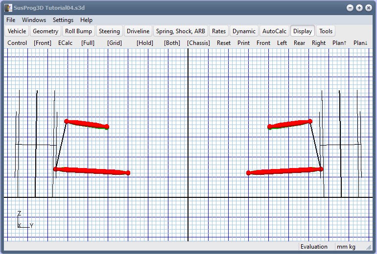 Establish the basic suspension geometry