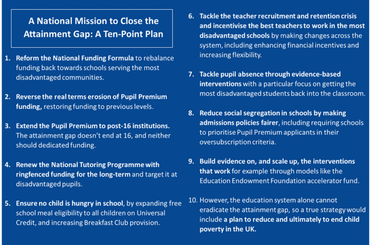 Closing the attainment gap should be a priority for the next government