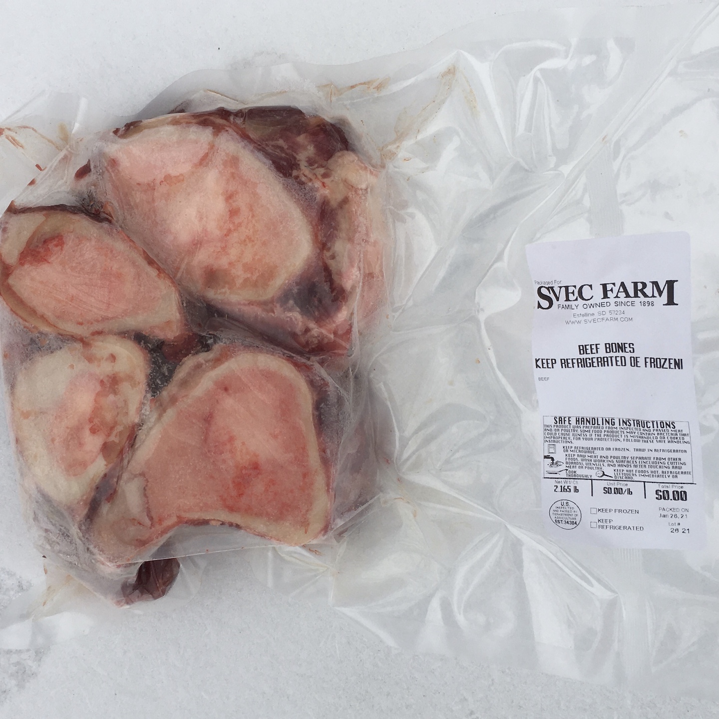 Beef marrow bones Svec Farm