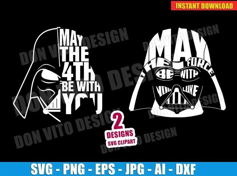 ⭐ May The 4th Be With You Words Head SVG Cut File for