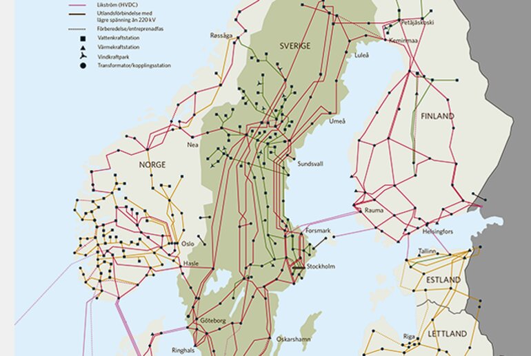 Kraftledningar I Sverige Karta Om transmissionsnätet Svenska kraftnät