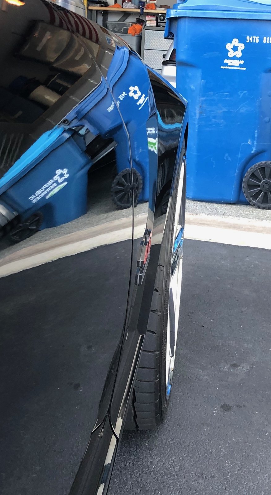 Front wheels stick out unevenly