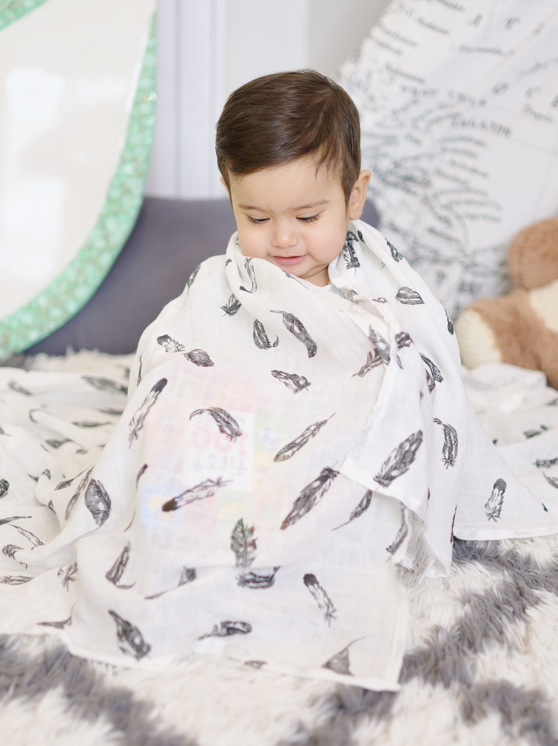 Receiving Blanket Swaddle Stork Feather Swaddle Of Joy