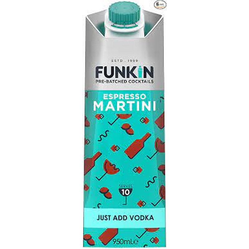 Funkin espresso martini 6 x 1ltr Soft drinks Cocktail puree from