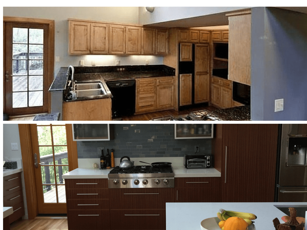 Kitchen remodel in Berkeley. Before and after photo. Swan Building