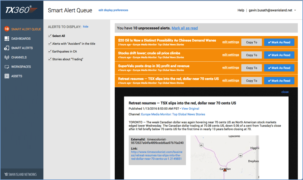 QUICKSTART GUIDE Setting Up a Smart Alert Workflow Swan Island Networks