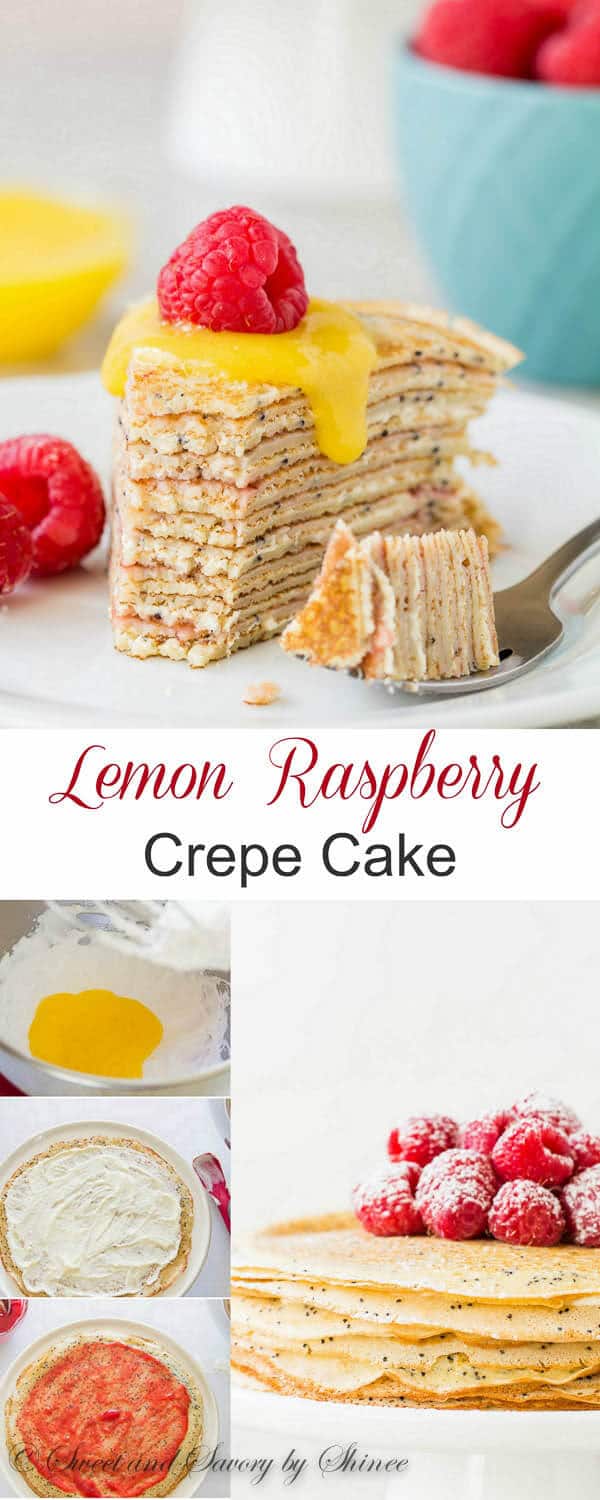 Lemon Raspberry Crepe Cake Sweet & Savory by Shinee