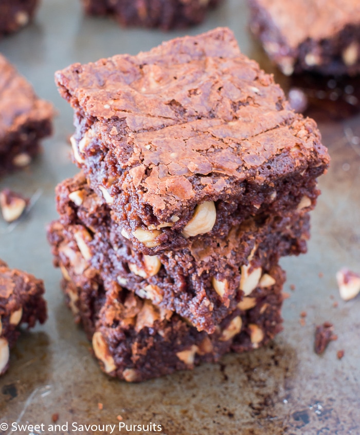 nutella and hazelnut brownies