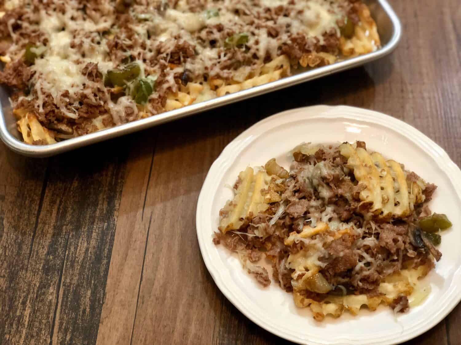 How to Make Philly Cheesesteak Waffle Fries
