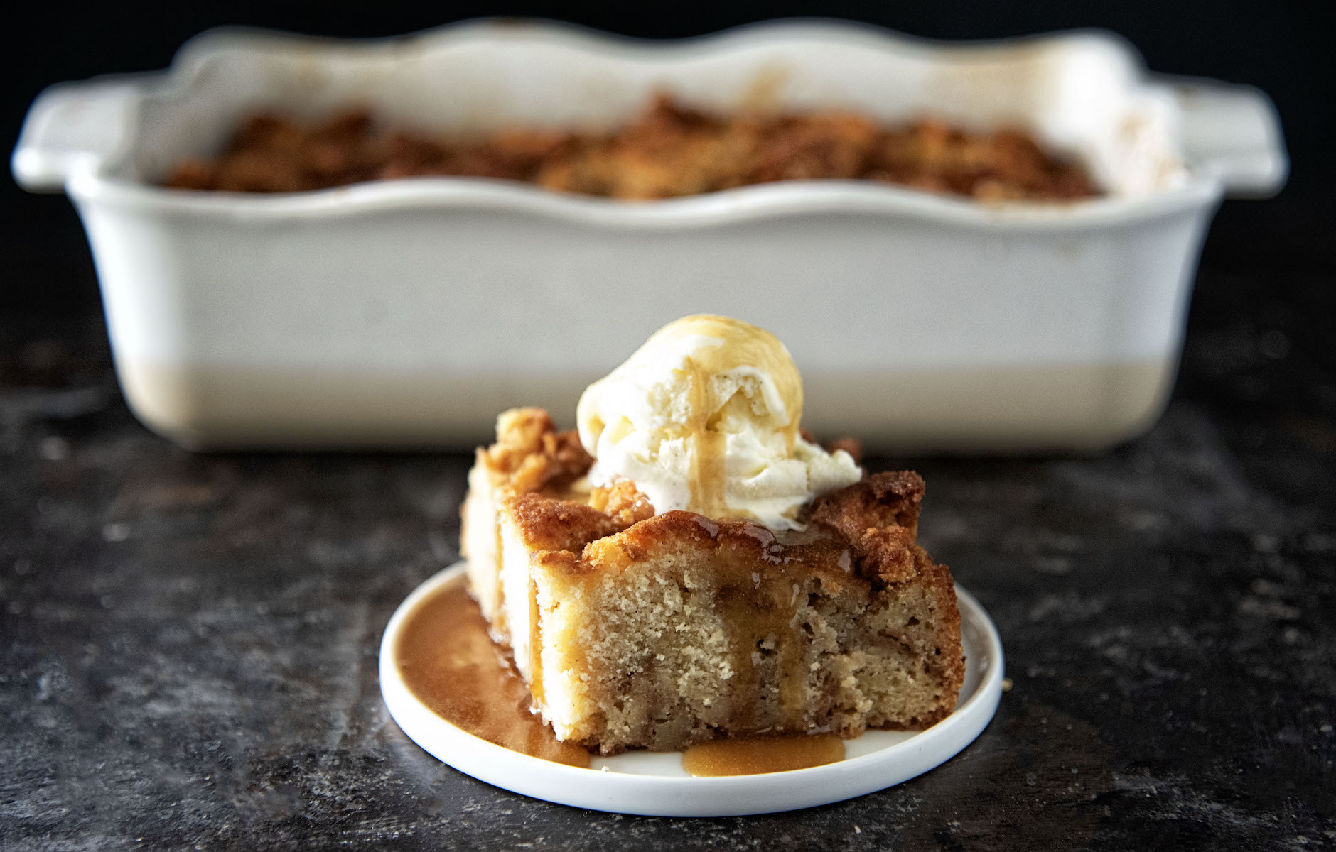 Apple Cider Donut Bread Pudding