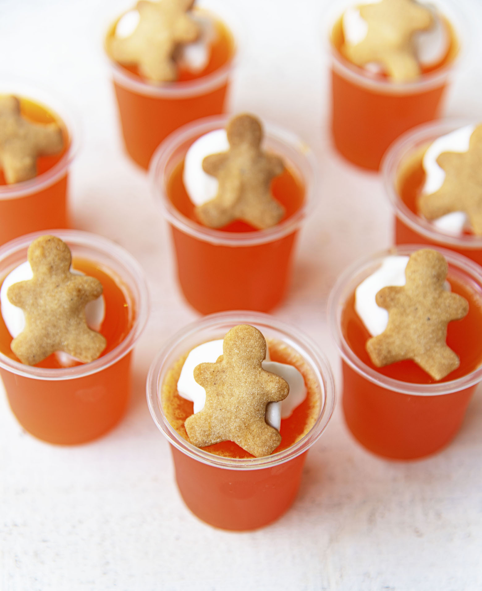 Orange Gingerbread Jello Shots with Spiced Gingerbread Rum