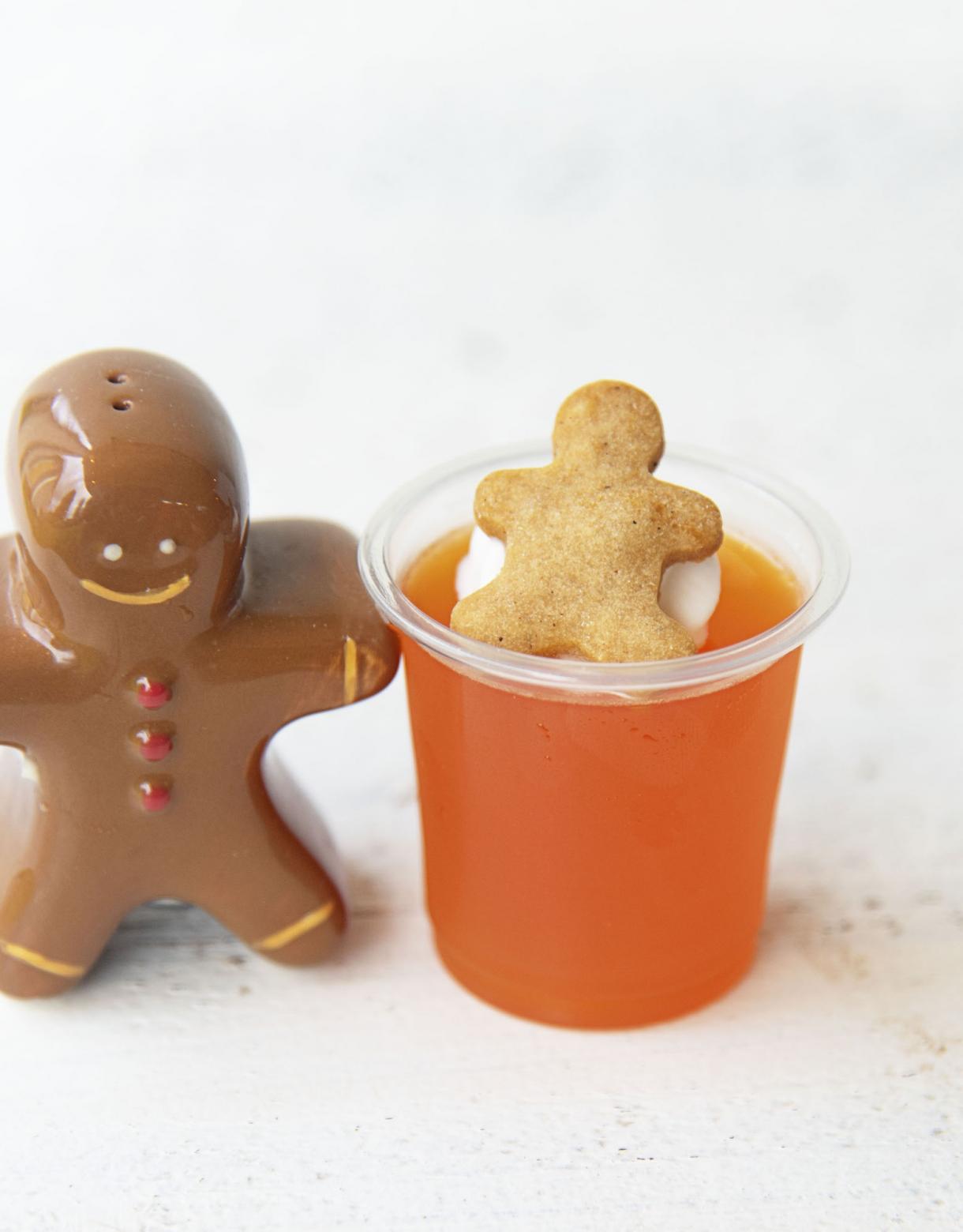 Orange Gingerbread Jello Shots with Spiced Gingerbread Rum